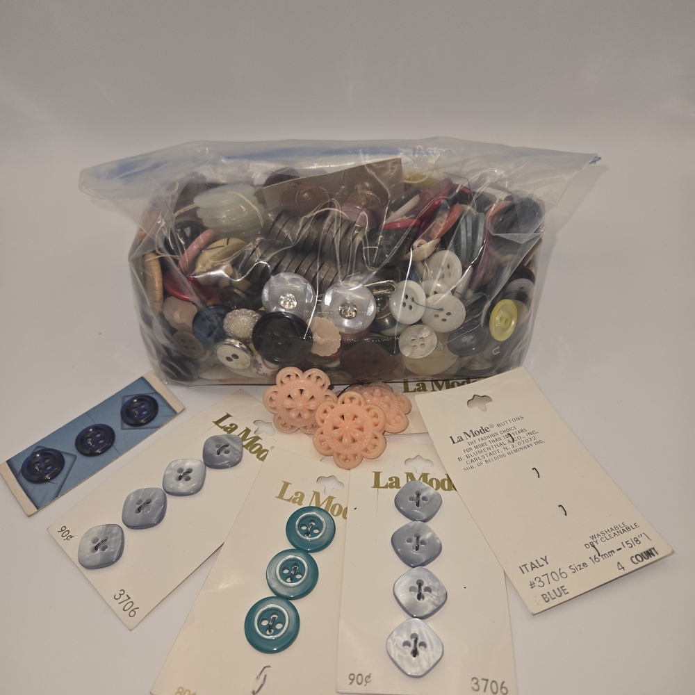 Multiples Button Collection - Blue, Pink, White, Black